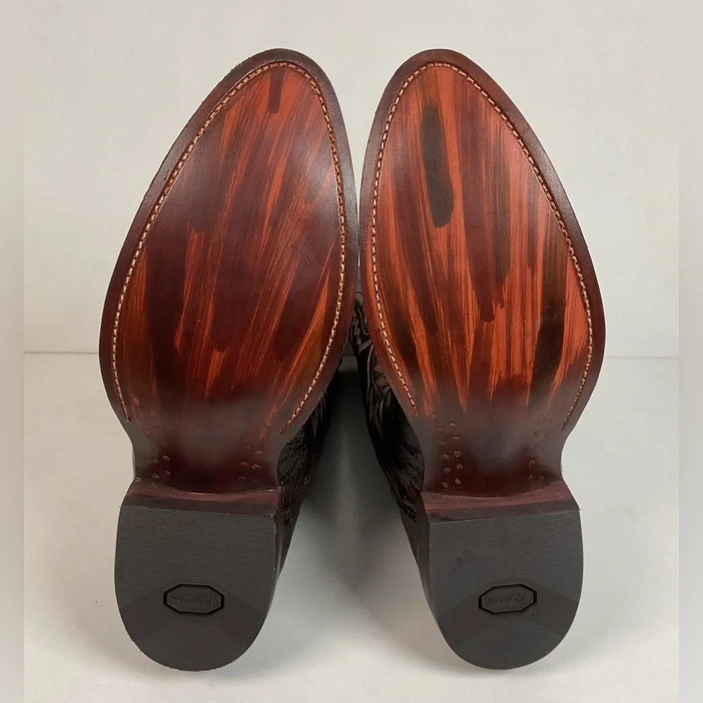 Rios Of Mercedes Tobacco Brown Ostrich Cowboy Boots Men’s 8.5 B | Women’s 9.5 - Picture 2 of 16